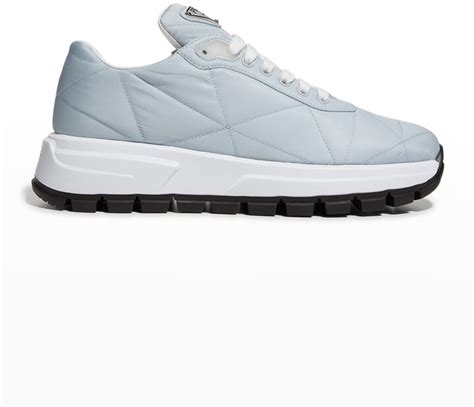 prada allacciate 45mm triangle nylon platform sneakers|Prada downtown sneakers.